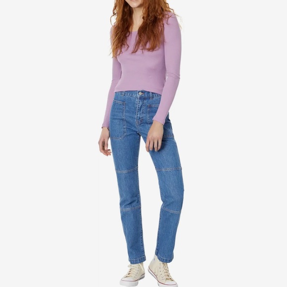 NEVER WORN! Madewell The '90s Straight Cargo Jean in Fenwood Wash - Picture 4 of 7